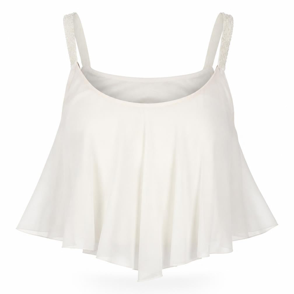 New Look Womens White   Cropped T-Shirt Size 10