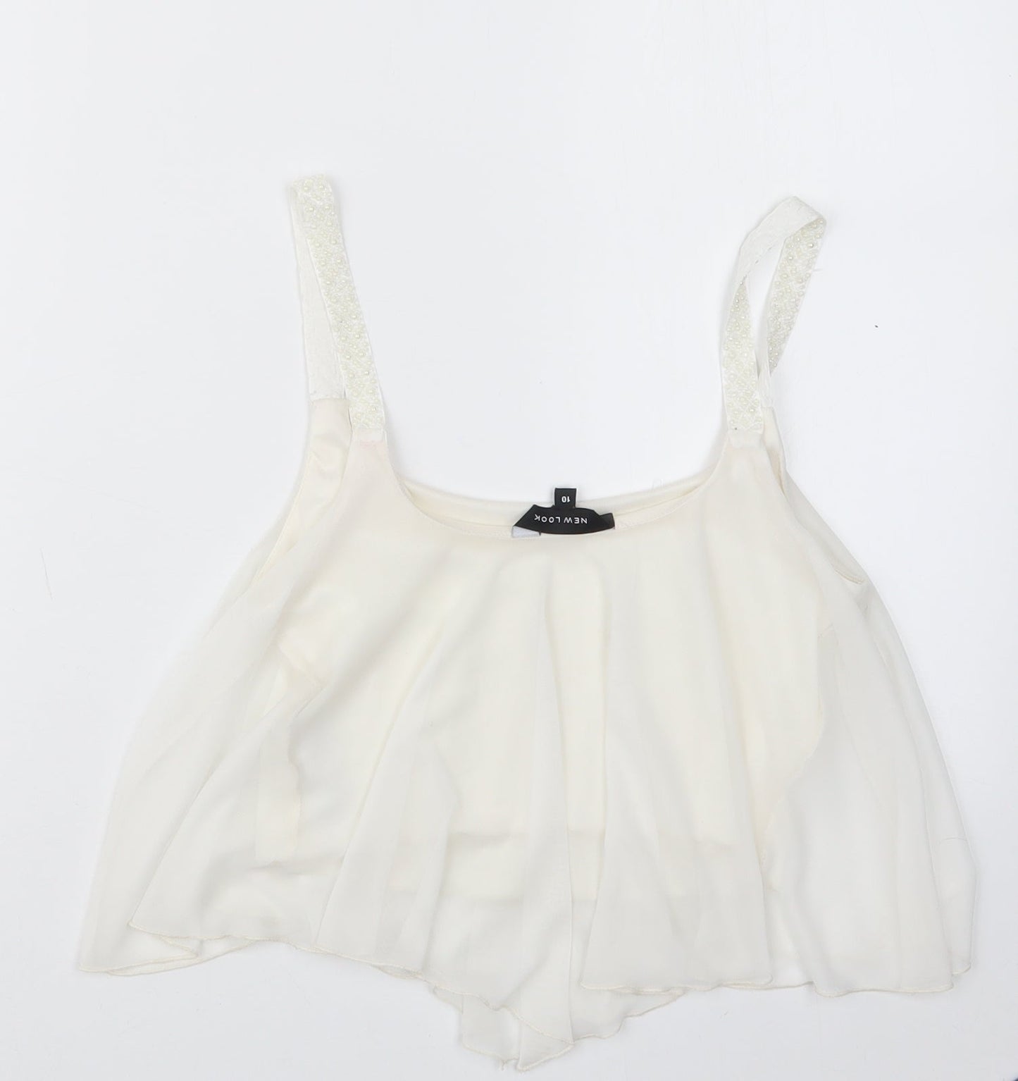 New Look Womens White   Cropped T-Shirt Size 10