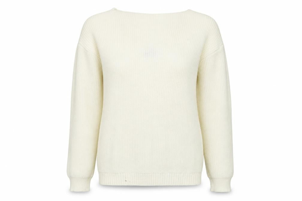 Boohoo Womens Ivory  Knit Pullover Jumper Size S