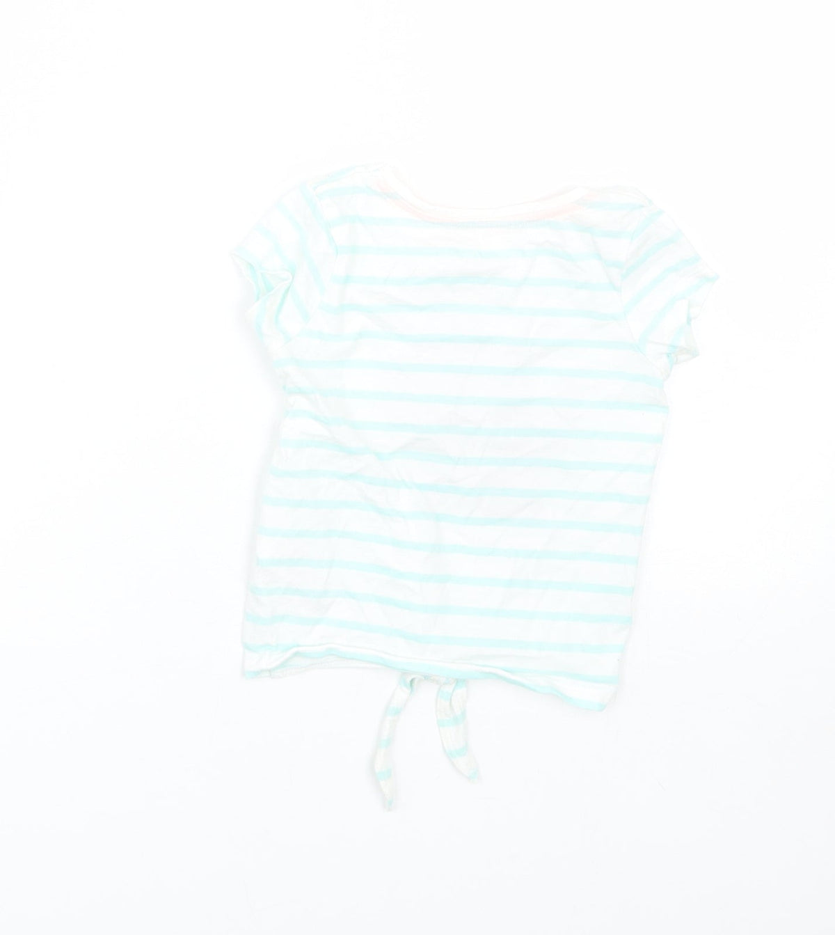 Disney Girls Blue Striped  Basic T-Shirt Size 9-12 Months  - Minnie Mouse