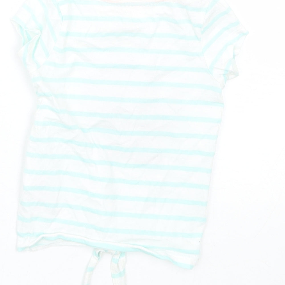 Disney Girls Blue Striped  Basic T-Shirt Size 9-12 Months  - Minnie Mouse