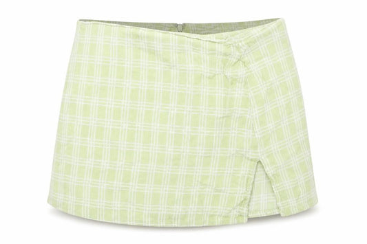 Motel Rocks Womens Green Plaid  Mini Skirt Size S