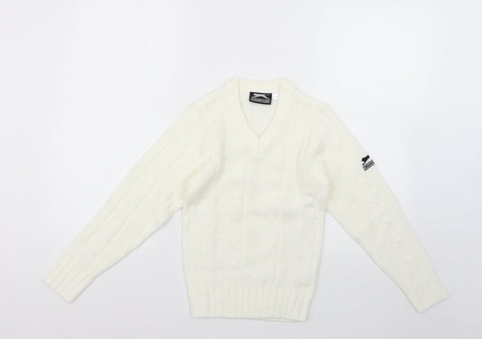 Slazenger Girls White   Pullover Jumper Size 9-10 Years