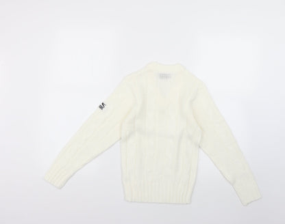 Preloved Slazenger Girls White   Pullover Jumper Size 9-10 Years - Back