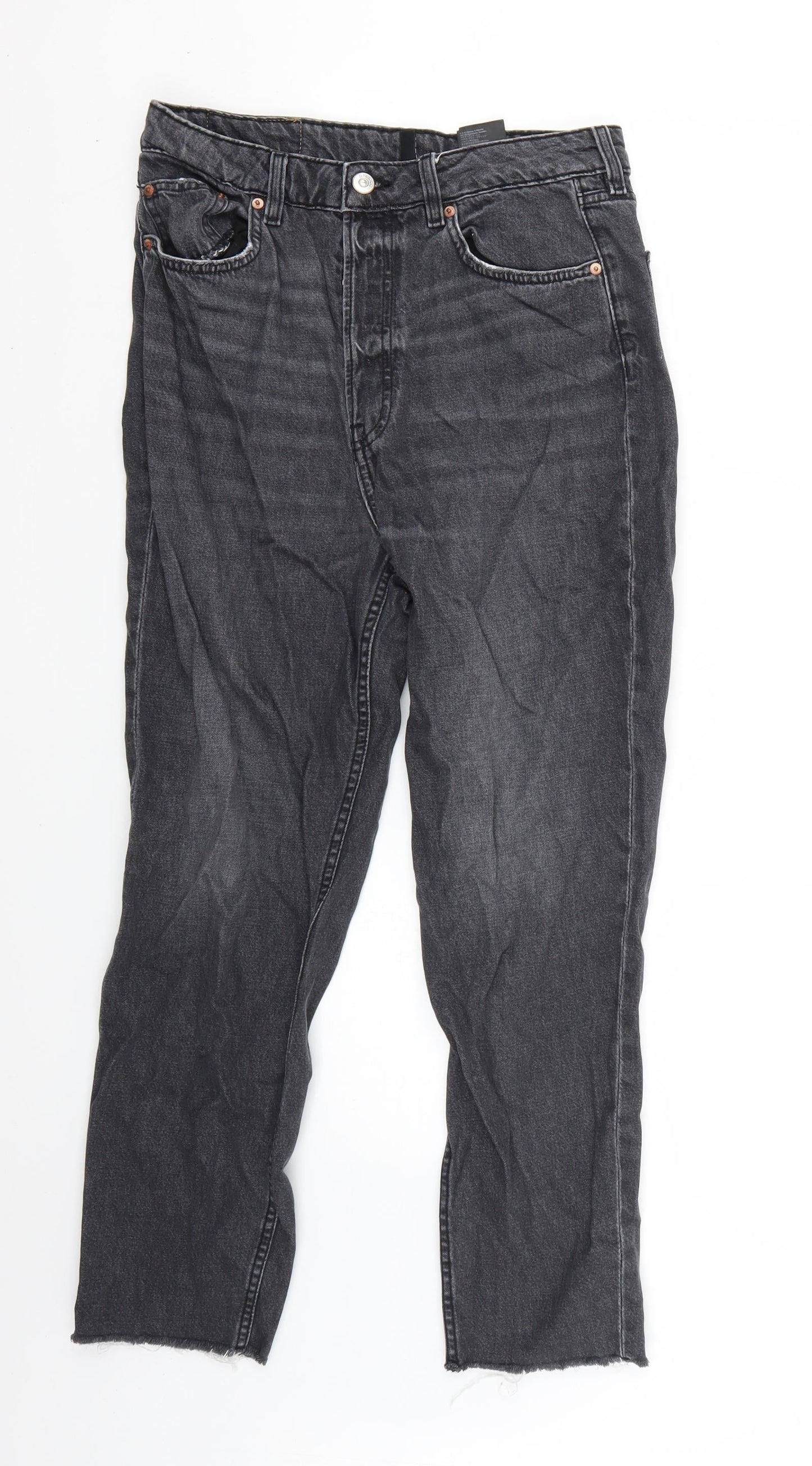 H&M Womens Black   Straight Jeans Size 8 L24 in