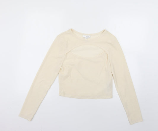 Topshop Womens Beige   Basic T-Shirt Size 14
