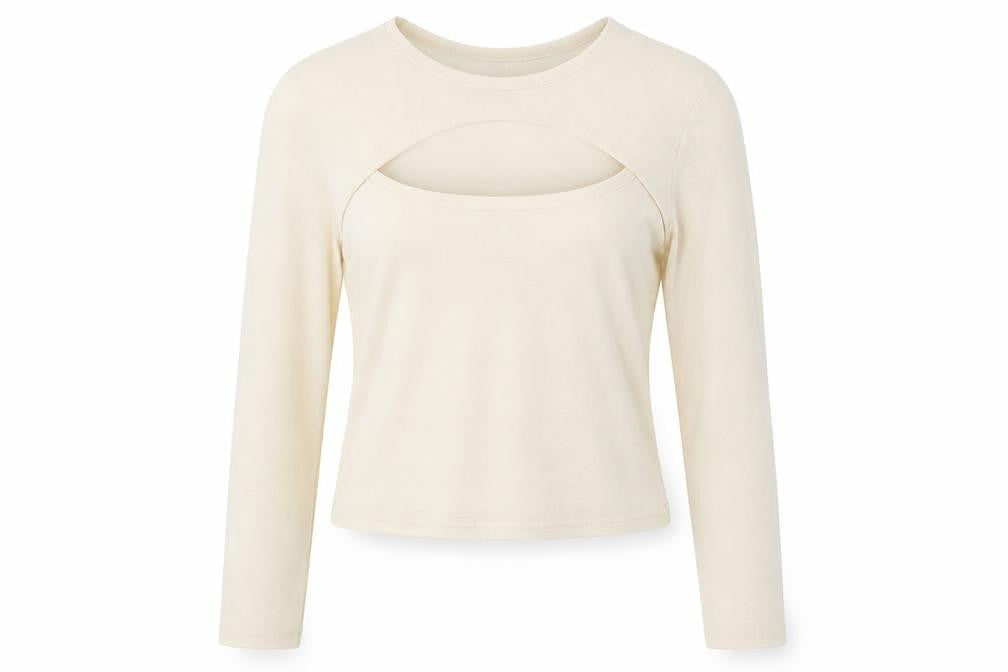 Topshop Womens Beige   Basic T-Shirt Size 14
