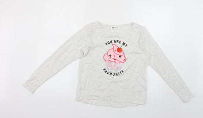 Preloved h7m Girls Grey   Pullover Jumper Size 11-12 Years - Front
