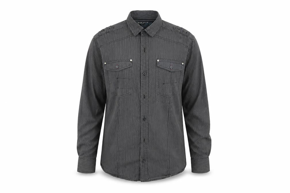 NEXT Mens Black Striped   Button-Up Size M