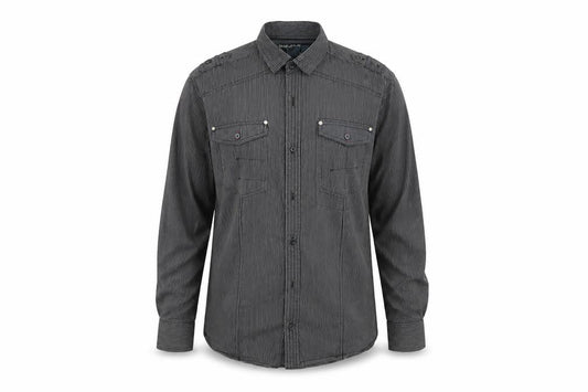 Next Mens Black Striped   Button-Up Size M