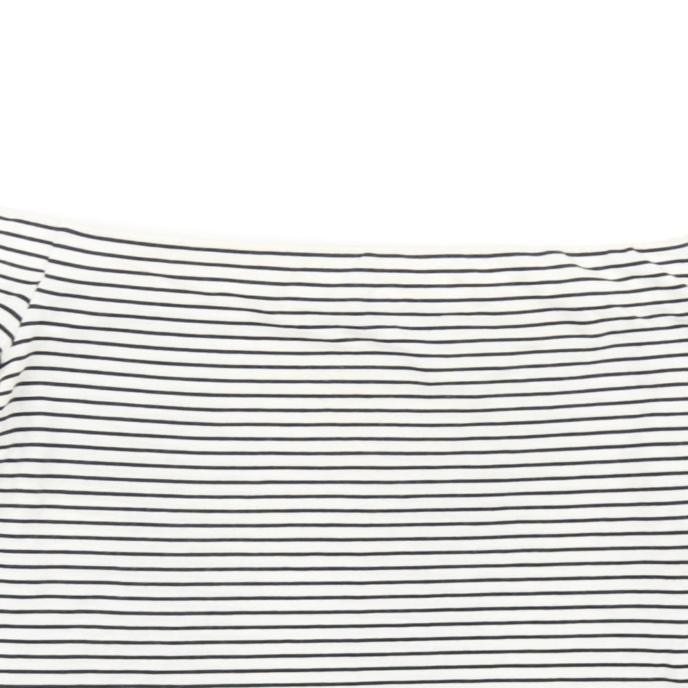 Topshop Womens Blue Striped  Basic T-Shirt Size 8