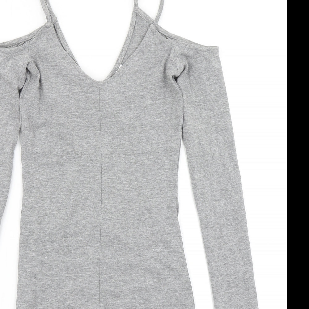 Divided Womens Grey   Bodycon  Size 4  - cold shoulder