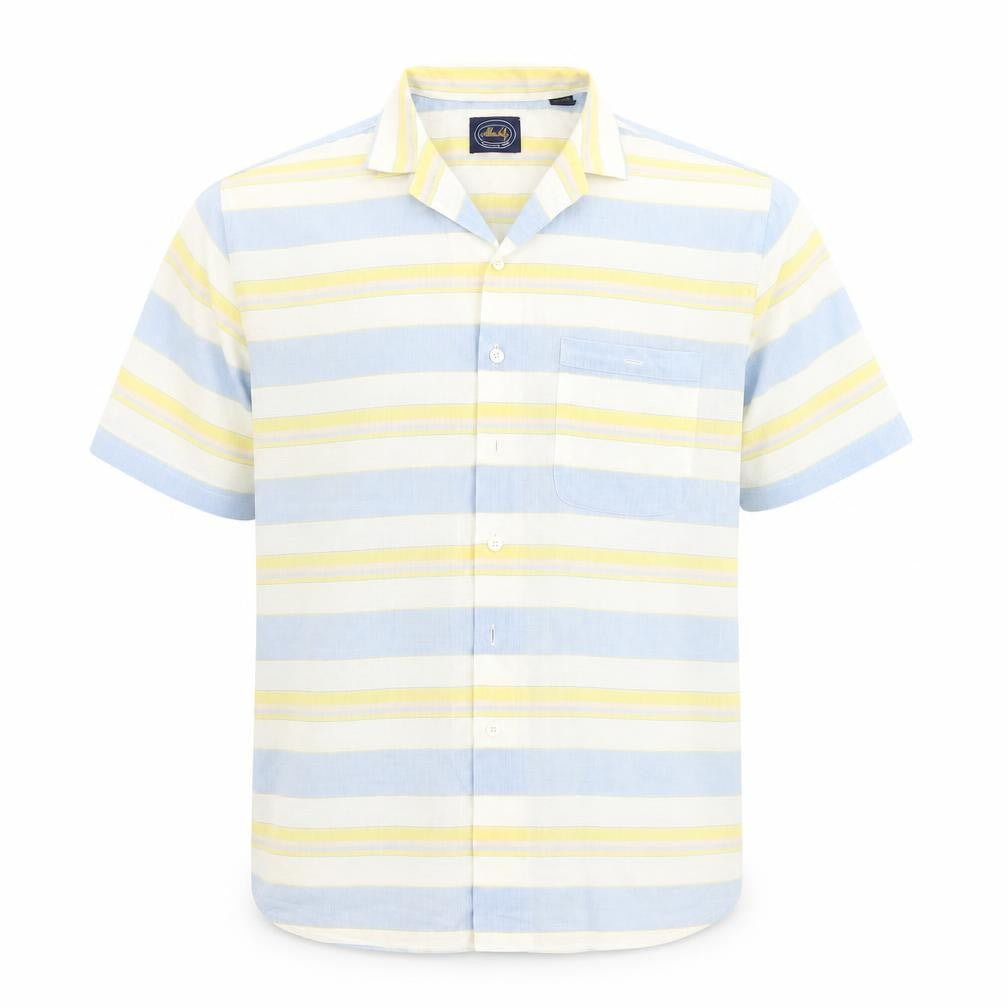 Allen Jolly Womens Blue Striped  Basic Button-Up Size L