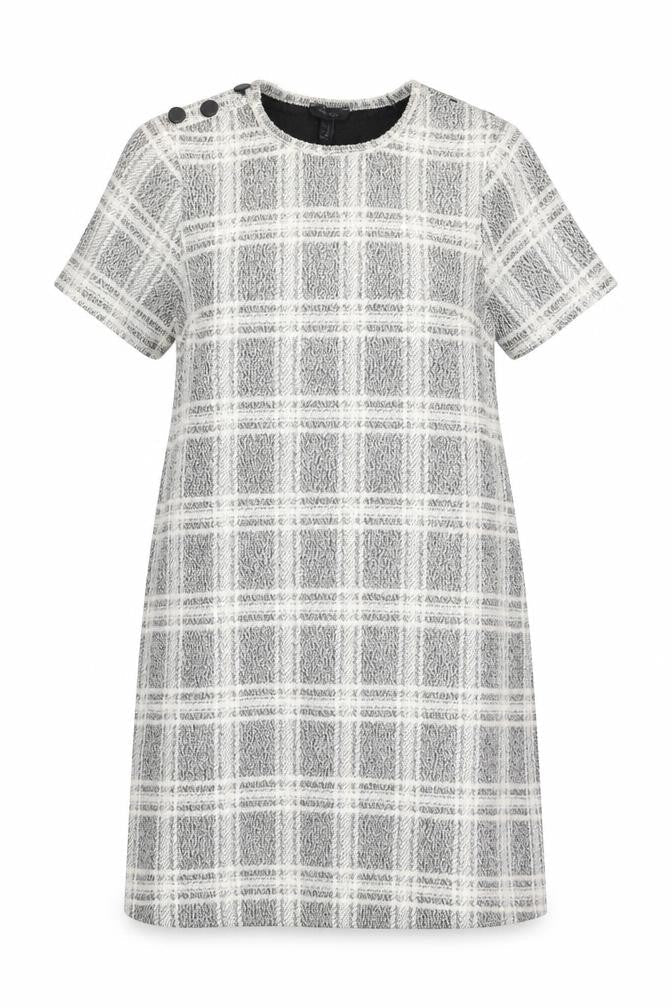 New Look Womens White Check  A-Line  Size 14