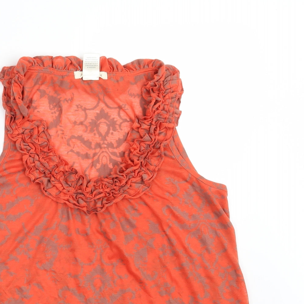 Testament Womens Orange Paisley  Basic Blouse Size M