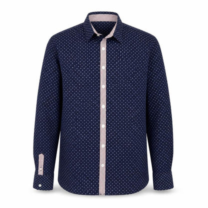 Rubin Boys Blue Polka Dot  Basic Button-Up Size M
