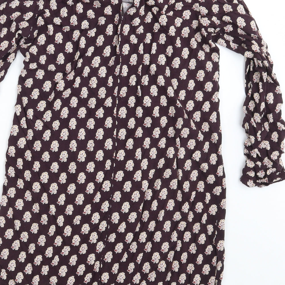 H&M Womens Purple Floral  Shirt Dress  Size 10