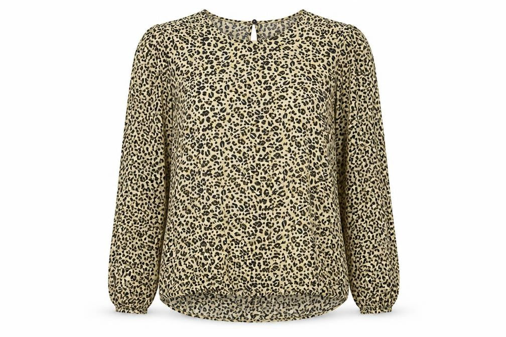 Yessica Womens Yellow Animal Print  Basic Blouse Size 14