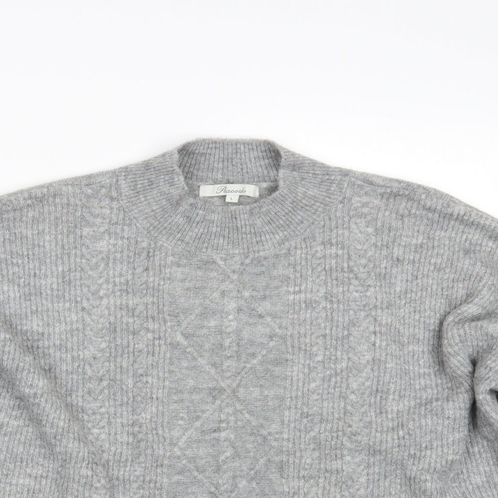 Peacocks Womens Grey  Knit Pullover Jumper Size L