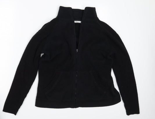 M & Co. Mens Black  Knit Full Zip Jumper Size L