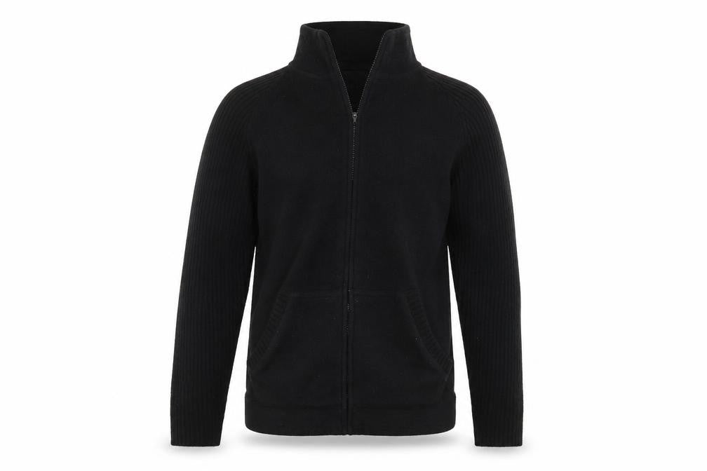 M & Co. Mens Black  Knit Full Zip Jumper Size L
