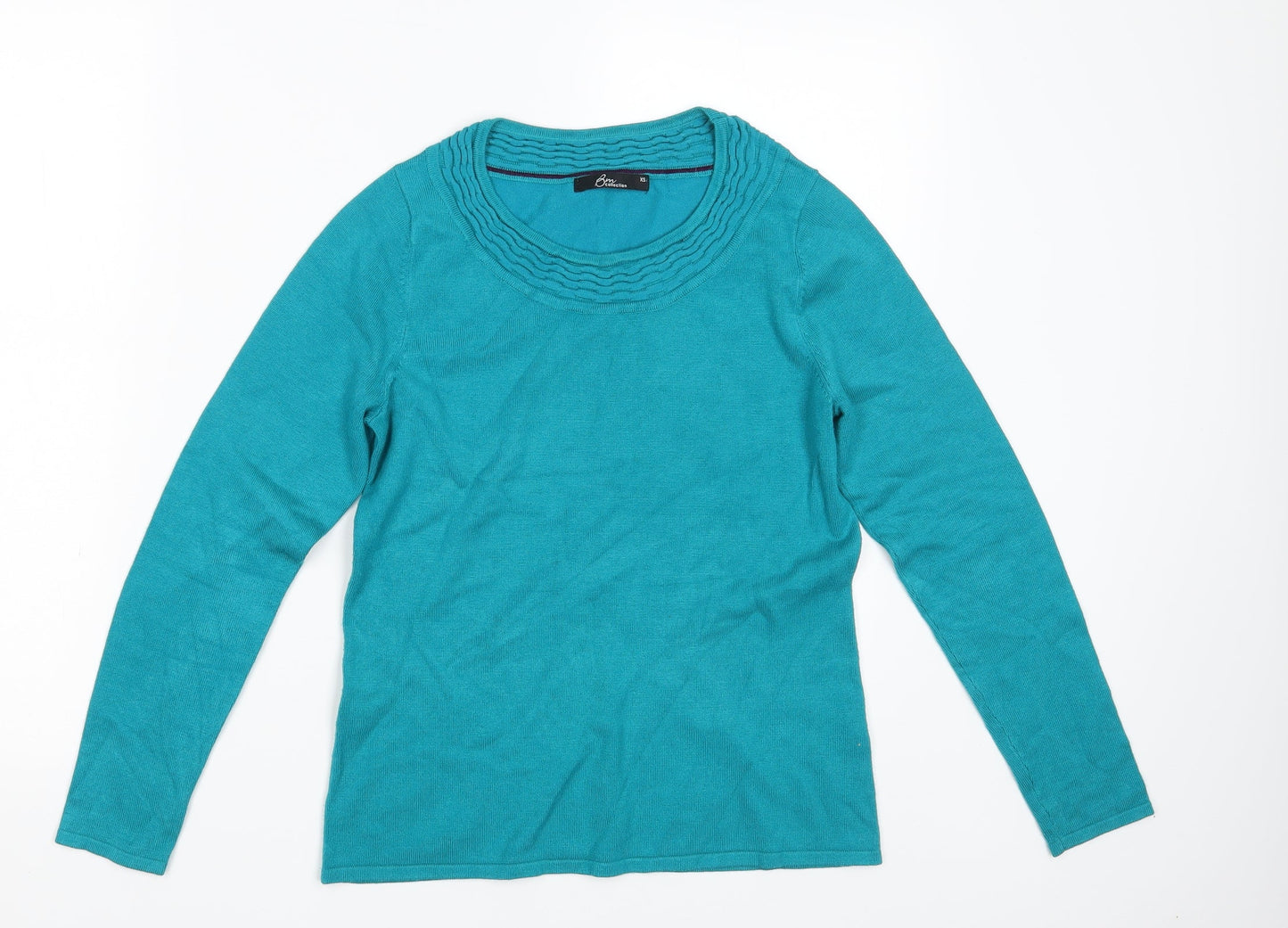 BM Collection Womens Blue  Knit Pullover Jumper Size XS