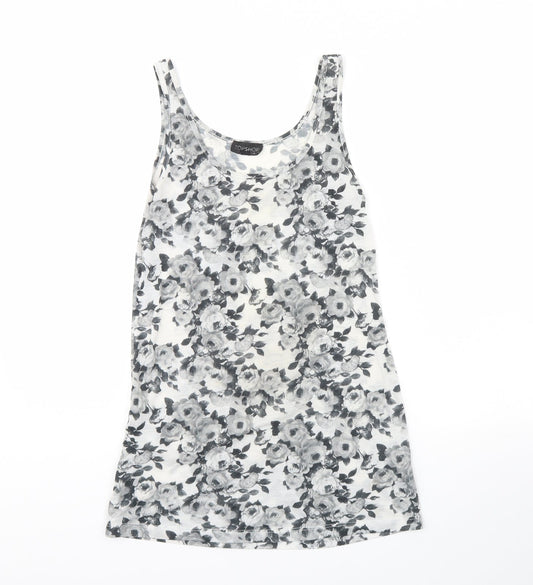 Topshop Womens Grey Floral  Basic Tank Size 10