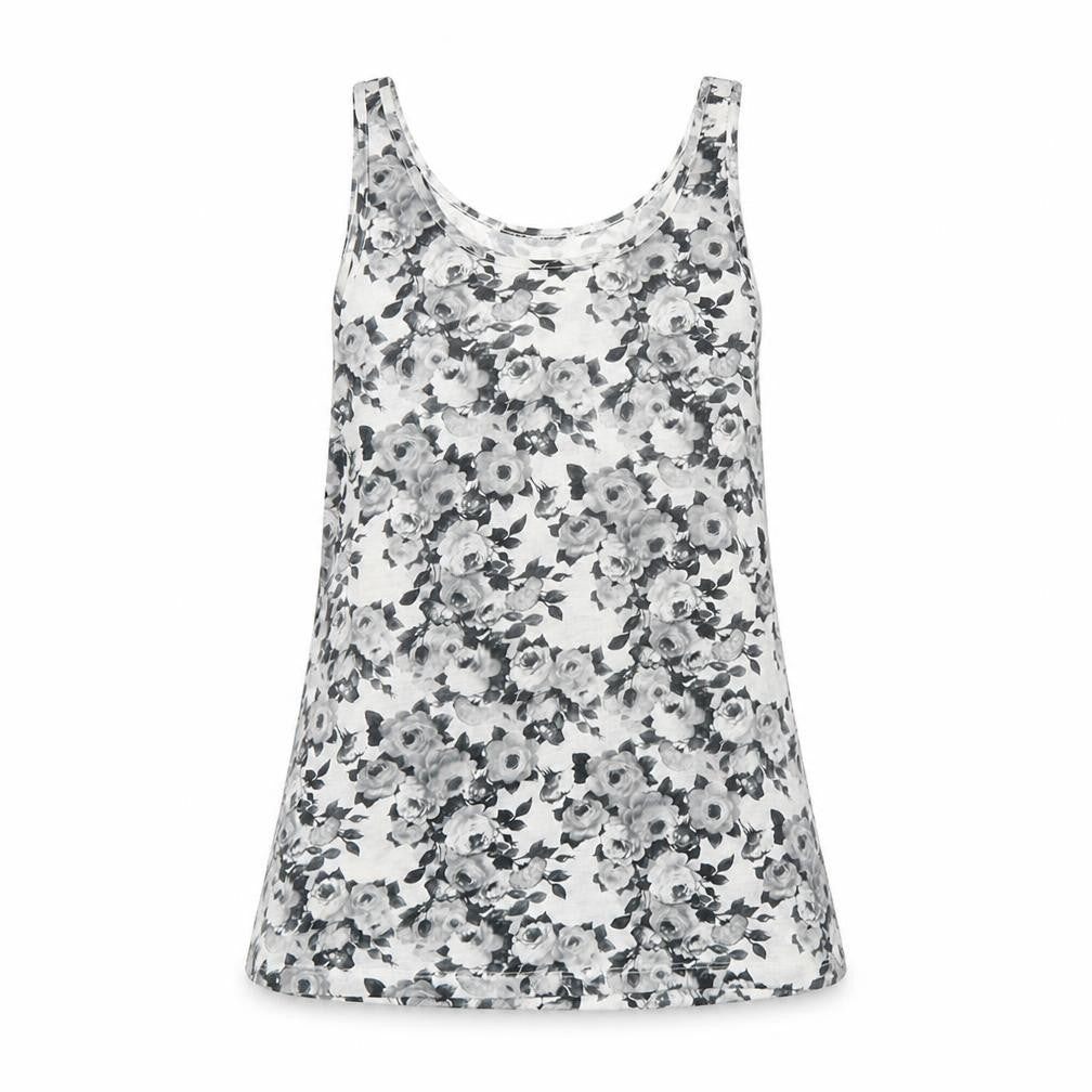 Topshop Womens Grey Floral  Basic Tank Size 10