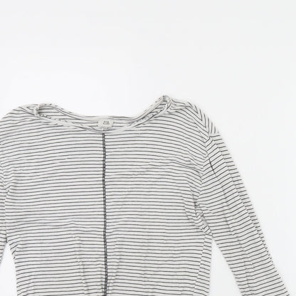 River Island Womens White Striped  Pullover Jumper Size 10