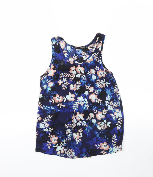 Atmosphere Womens Blue Floral  Basic Tank Size 6