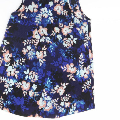 Atmosphere Womens Blue Floral  Basic Tank Size 6