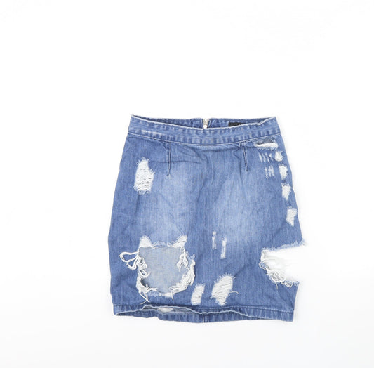 Missguided Womens Blue  Denim Mini Skirt Size 8