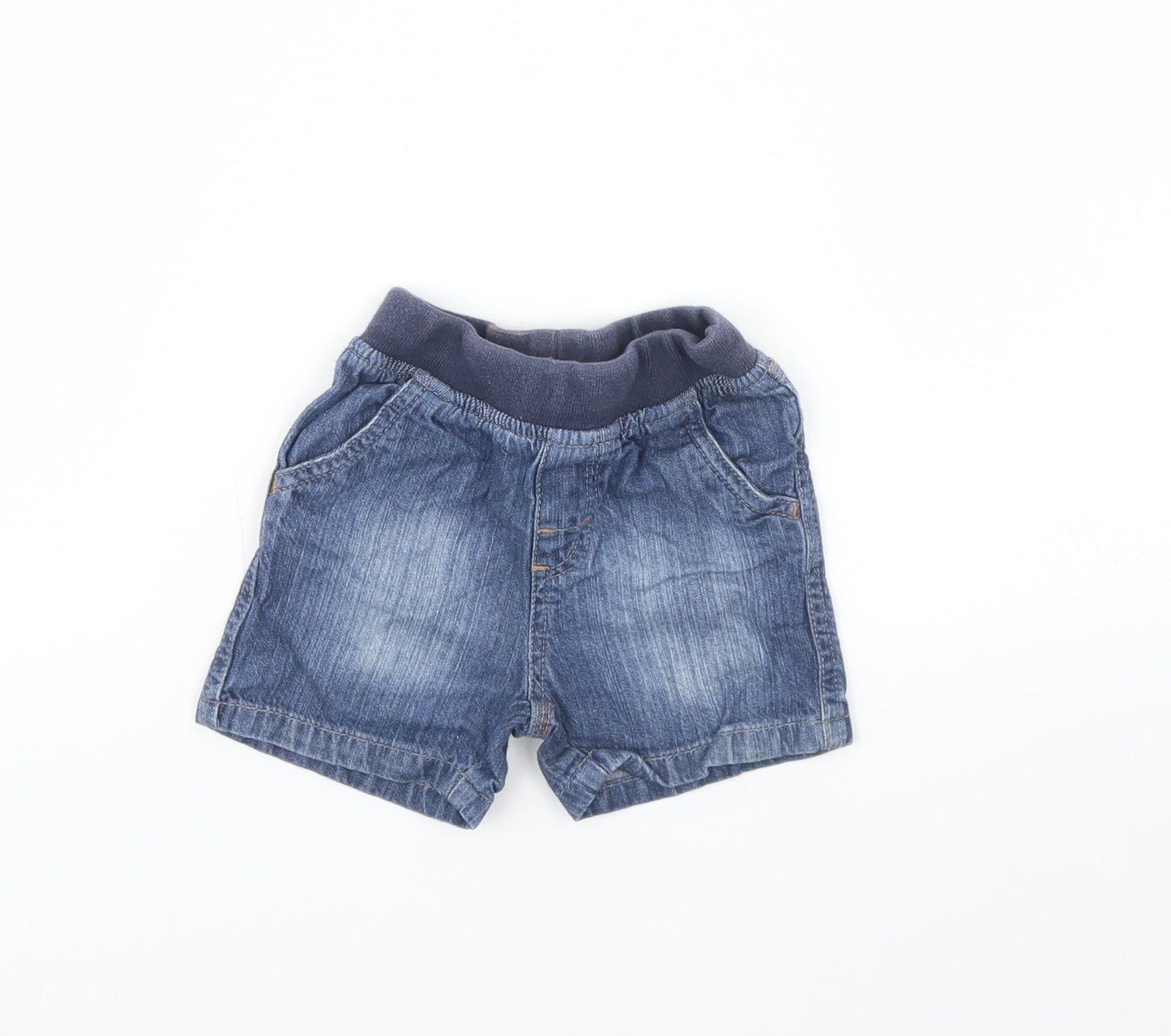 Mothercare Baby Blue  Denim Cropped Trousers Size 9 Months