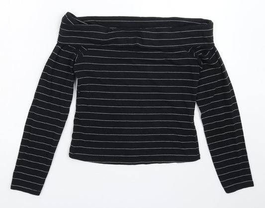 Miss Selfridge Womens Blue Striped  Pullover Sweatshirt Size 12