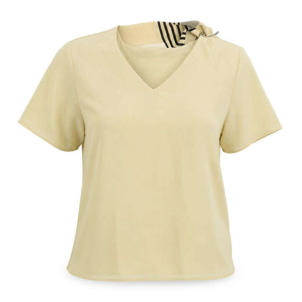 Michel Womens Beige   Basic Blouse Size M