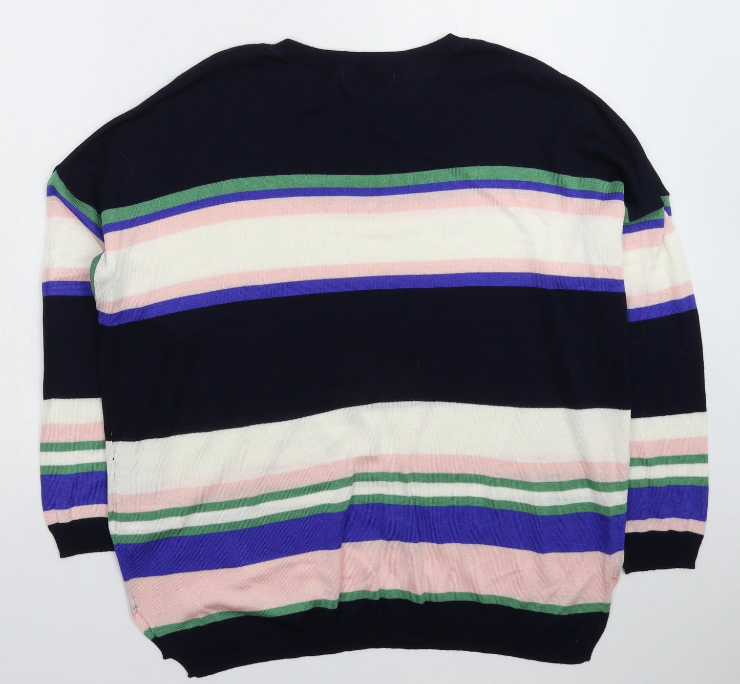 Marks and Spencer Womens Multicoloured Striped Knit Pullover Jumper Size XL