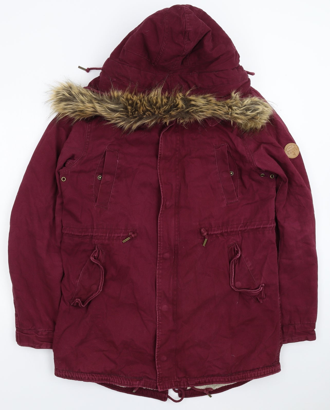 Native Youth Womens Purple   Parka Coat Size L