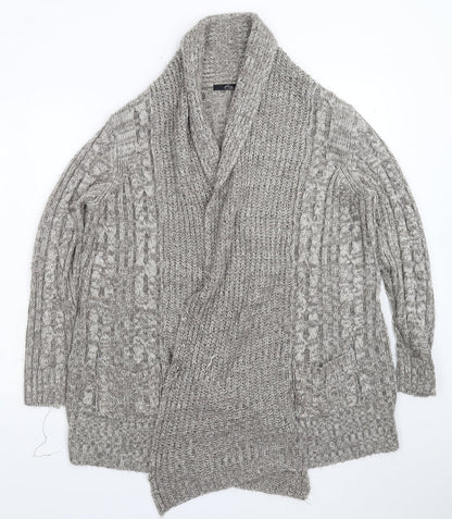Bonmarché Womens Grey Knit Cardigan Jumper Size M