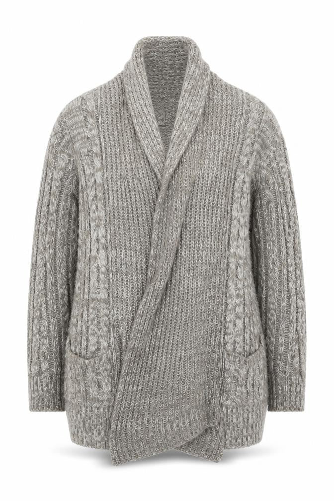Bonmarché Womens Grey Knit Cardigan Jumper Size M