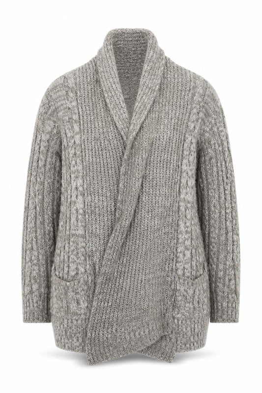 Bonmarché Womens Grey Knit Cardigan Jumper Size M