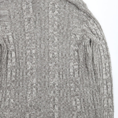 Bonmarché Womens Grey Knit Cardigan Jumper Size M