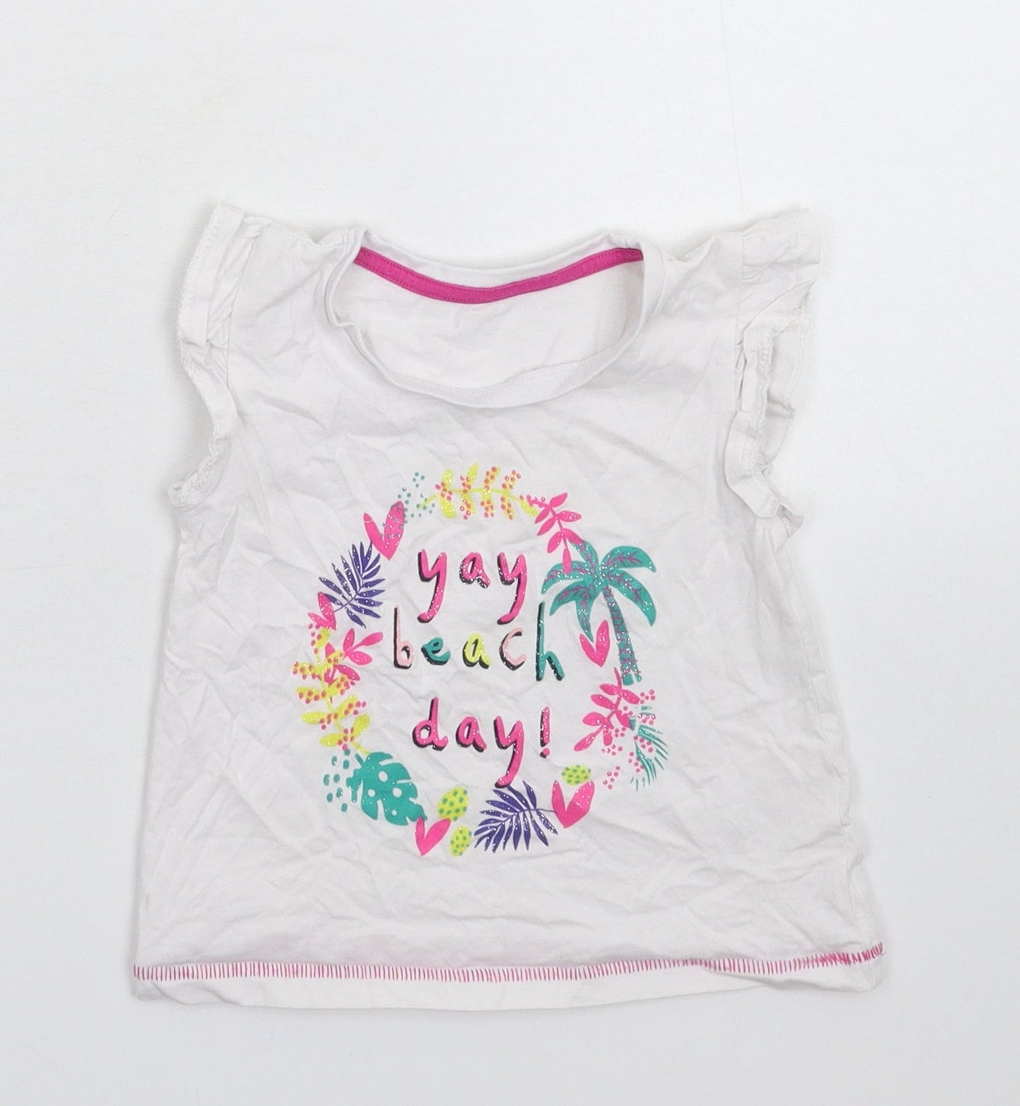 Matalan Girls White   Basic T-Shirt Size 18-24 Months