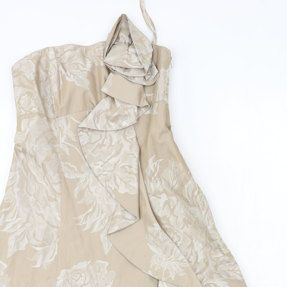 Debut Womens Brown Floral  Ball Gown  Size 8