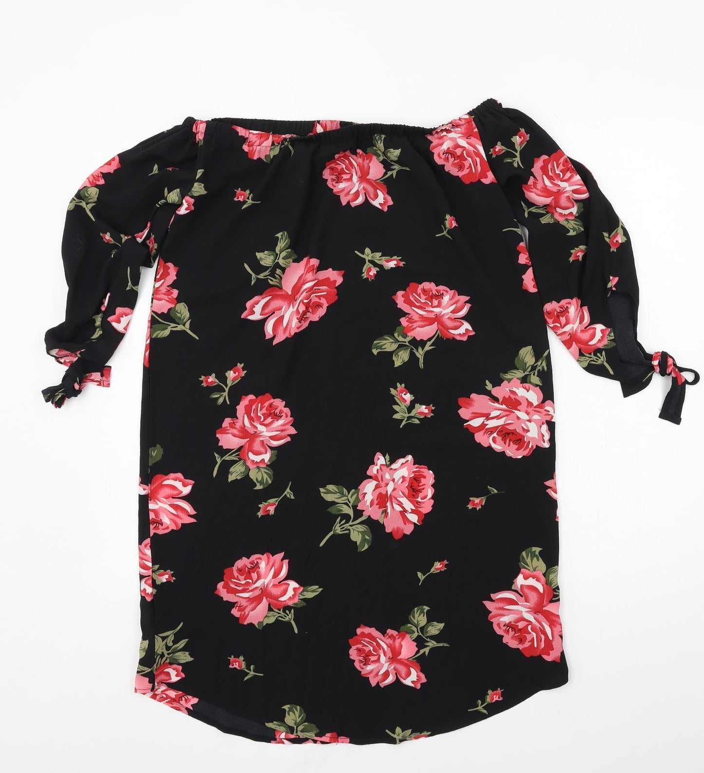 Cameo Rose Womens Black Floral  A-Line  Size 10