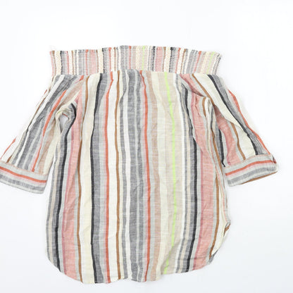 Preloved NEXT Womens Multicoloured Striped  Basic Blouse Size 12 - Back