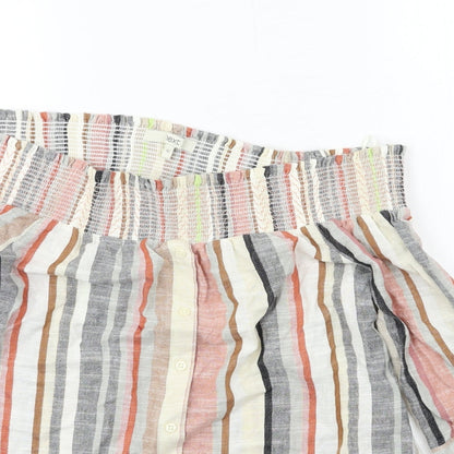 Preloved NEXT Womens Multicoloured Striped  Basic Blouse Size 12 - Detail