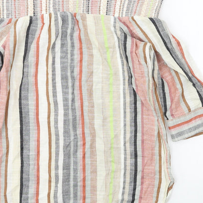 Preloved NEXT Womens Multicoloured Striped  Basic Blouse Size 12 - Label
