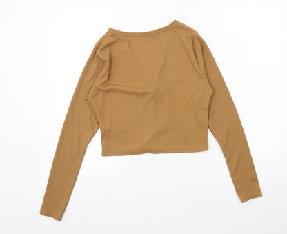 Tu Womens Brown  Jersey Cardigan Jumper Size M
