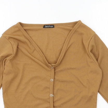 Tu Womens Brown  Jersey Cardigan Jumper Size M