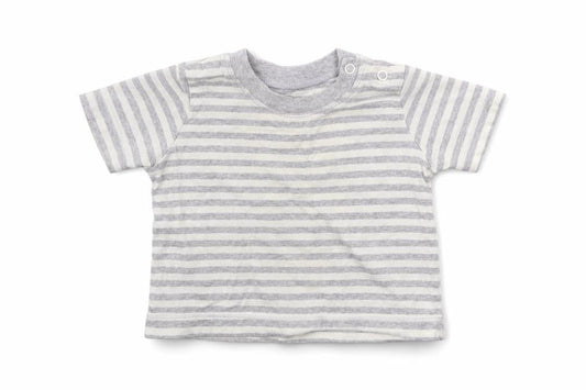 Matalan Boys Grey Striped Jersey Basic T-Shirt Size 0-3 Months